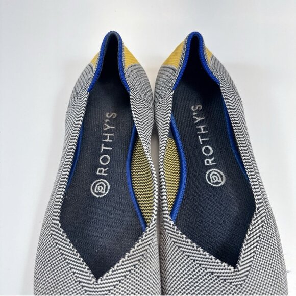 Rothy's Womens 9 Shale Ribbon Stripe Round Toe Flats - Picture 6 of 14